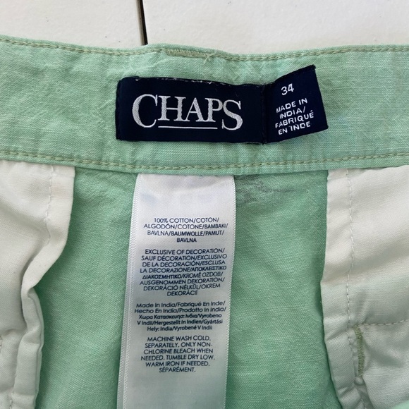 CHAPS men’s mint green fish patterned flat front shorts — size 34 - Picture 5 of 6